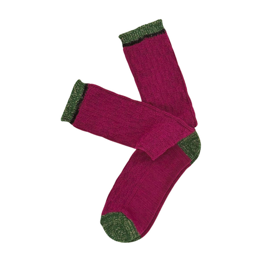 Calcetines Lana Suave | Jacquard Fuxia
