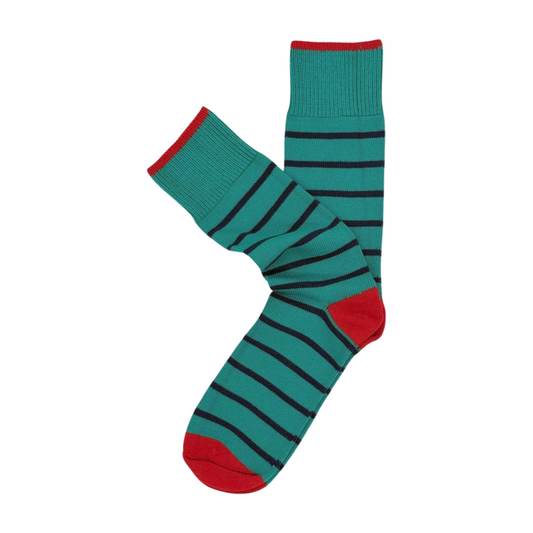 Calcetines Algodón OEKO TEX | Rayas Turquesa