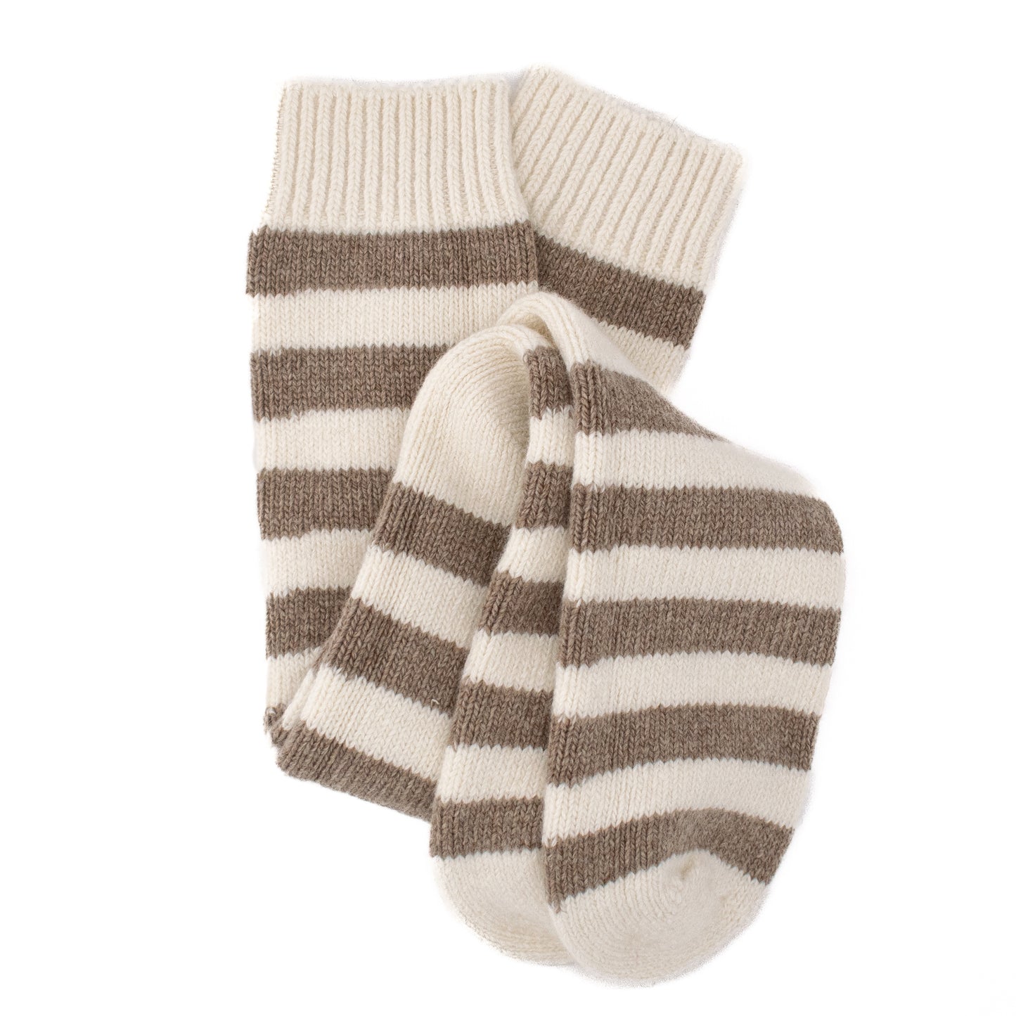 Calcetines Lana Reciclada & Cashmere | Rayas Dark Beige