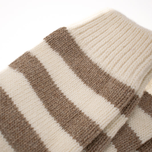 Calcetines Lana Reciclada & Cashmere | Rayas Dark Beige