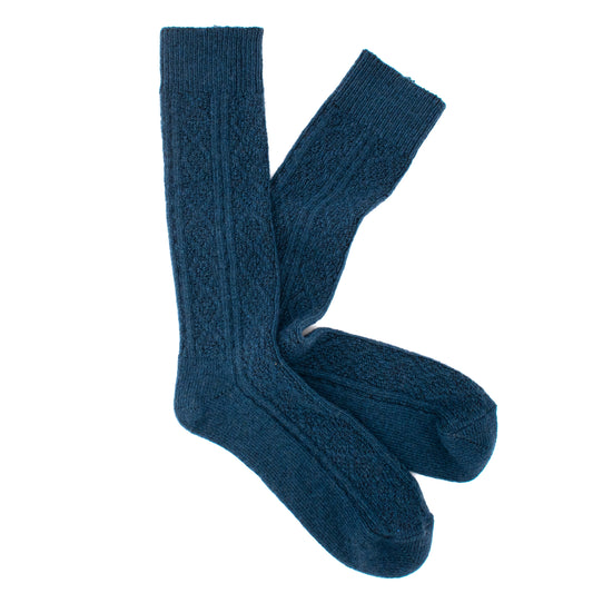 Calcetines Lana Suave | Jacquard Azul Petróleo