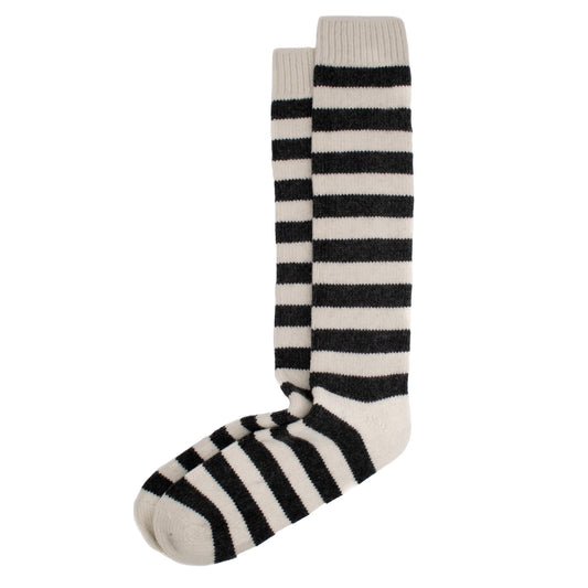 Calcetines Lana Reciclada & Cashmere | Rayas Black