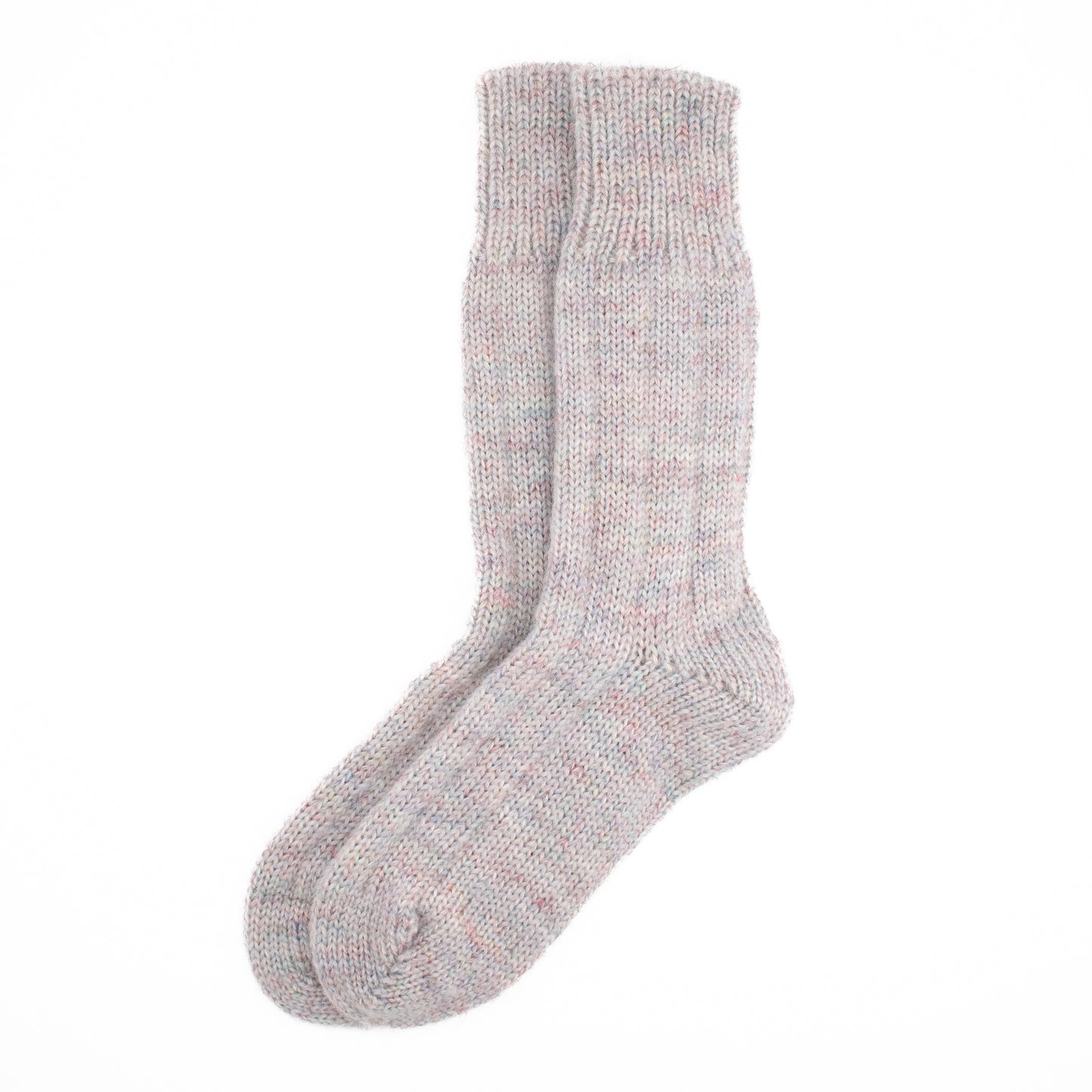 Calcetines Lana Suave Jaspeada | Gris Nube