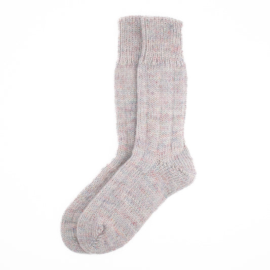 Calcetines Lana Suave Jaspeada | Gris Nube
