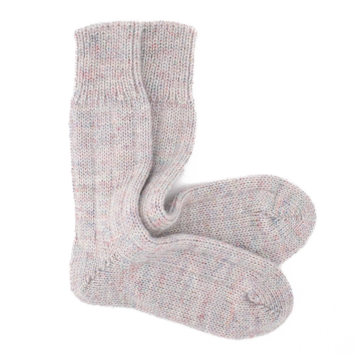 Calcetines Lana Suave Jaspeada | Gris Nube