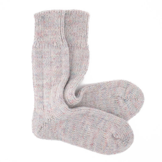 Calcetines Lana Suave Jaspeada | Gris Nube