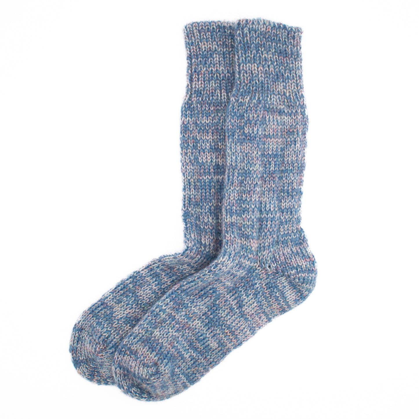 Calcetines Lana Suave Jaspeada | Azul Acero