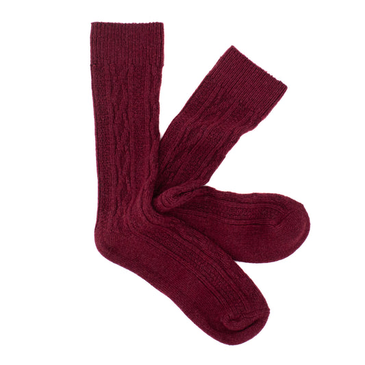 Calcetines Lana Suave | Jacquard Burdeos