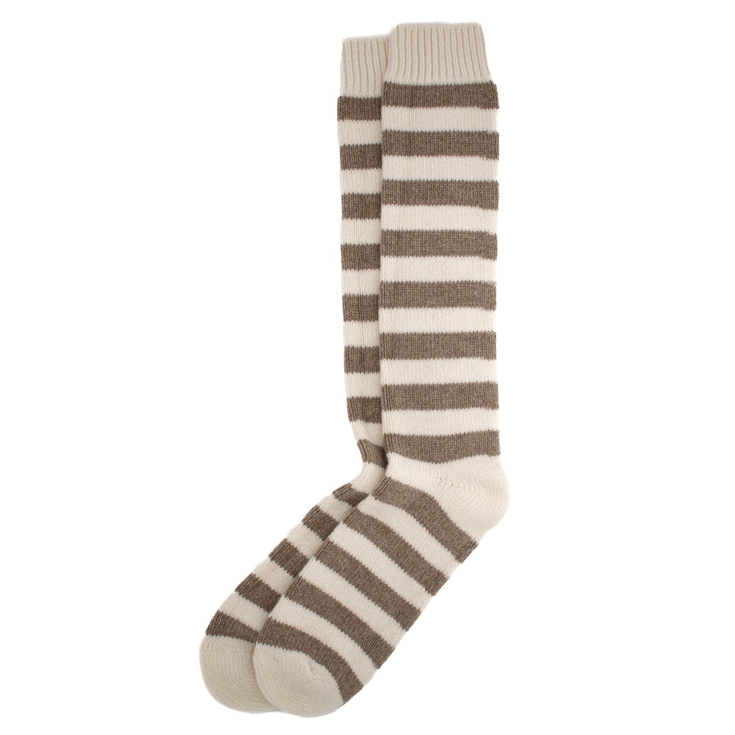 Calcetines Lana Reciclada & Cashmere | Rayas Dark Beige