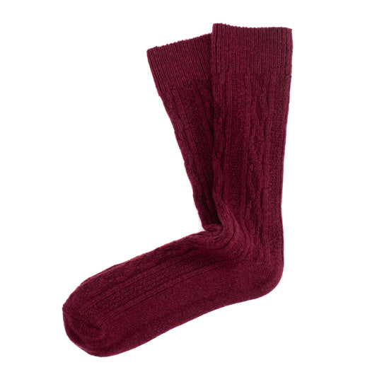 Calcetines Lana Suave | Jacquard Burdeos