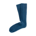 Calcetines altos de lana trenzada · Azul petróleo