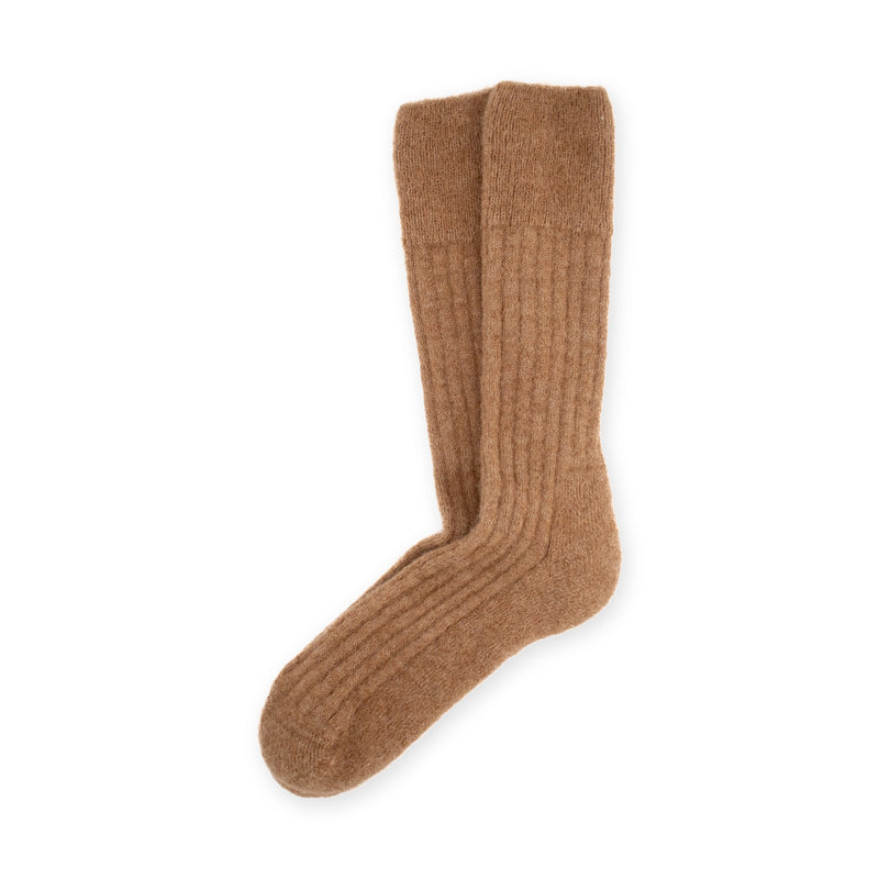 Calcetines altos de mohair · Camel