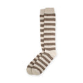 Calcetines altos de rayas de lana y cashmere · Topo