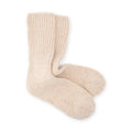Calcetines gordos de lana y cashmere · Beige