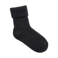 Calcetines de lana con puño vuelto · Negro