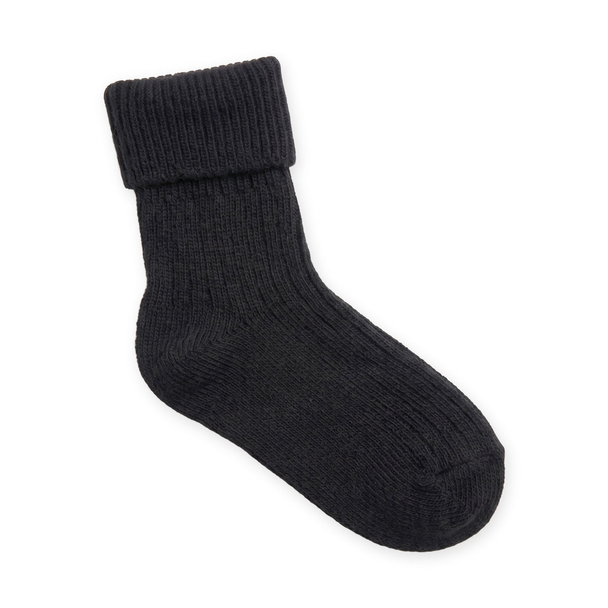 Calcetines de lana con puño vuelto · Negro