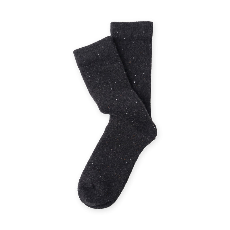 Calcetines de lana reciclada y seda · Negro moteado