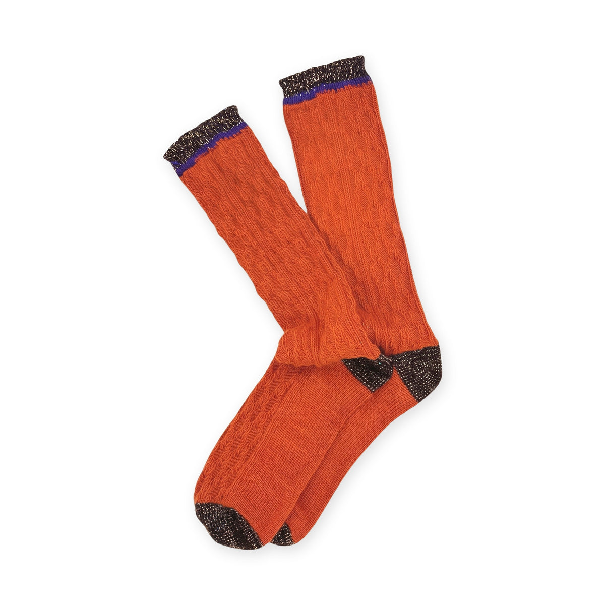 Calcetines de lana suave con contraste · Calabaza