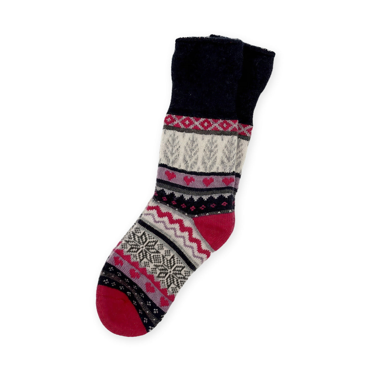 Calcetines nórdicos de lana · Rojo y negro