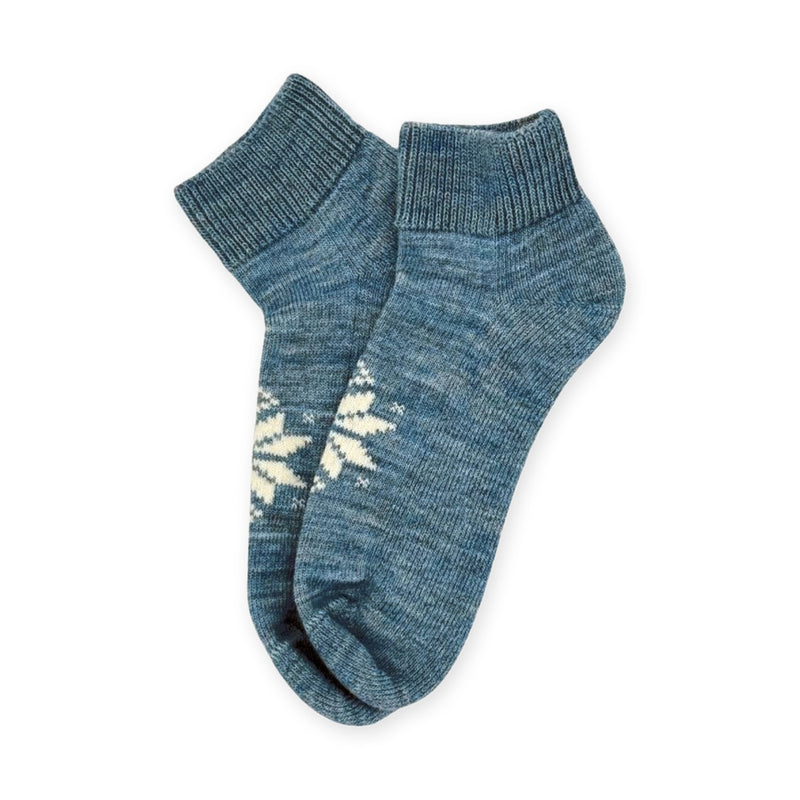 Calcetines tobilleros de lana · Azul copos